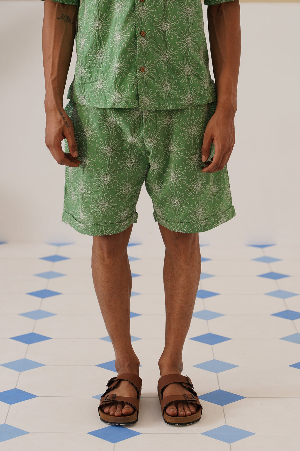 Solar Bloom Cotton Shorts