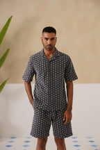 Midnight Bloom Cotton Shirt