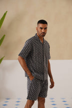 Midnight Bloom Cotton Shirt