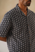 Midnight Bloom Cotton Shirt