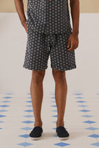 Midnight Bloom Cotton Shorts