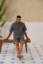 Midnight Bloom Cotton Shorts