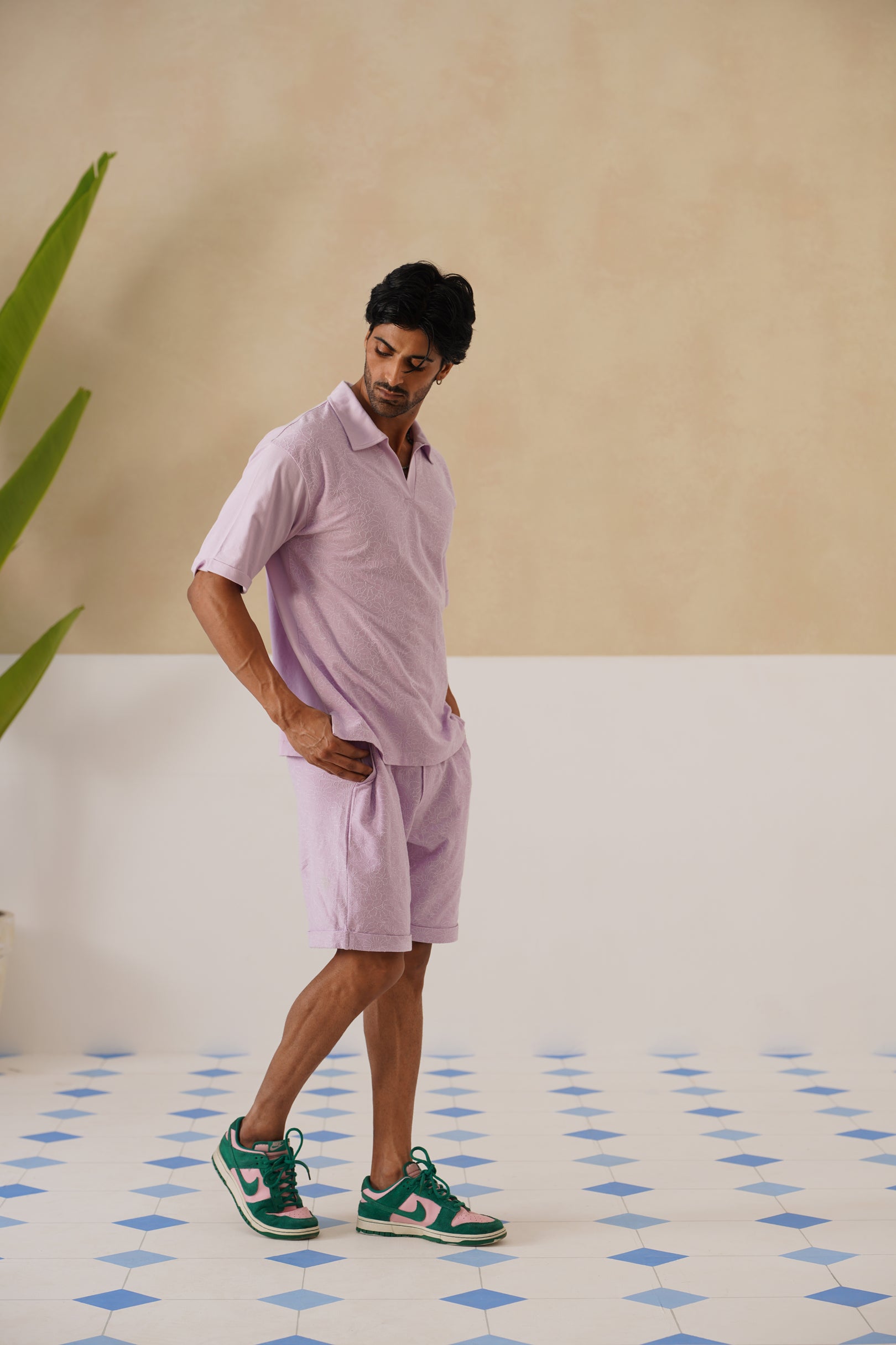 Shady Blooms Cotton Knit Shorts