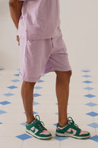 Shady Blooms Cotton Knit Shorts