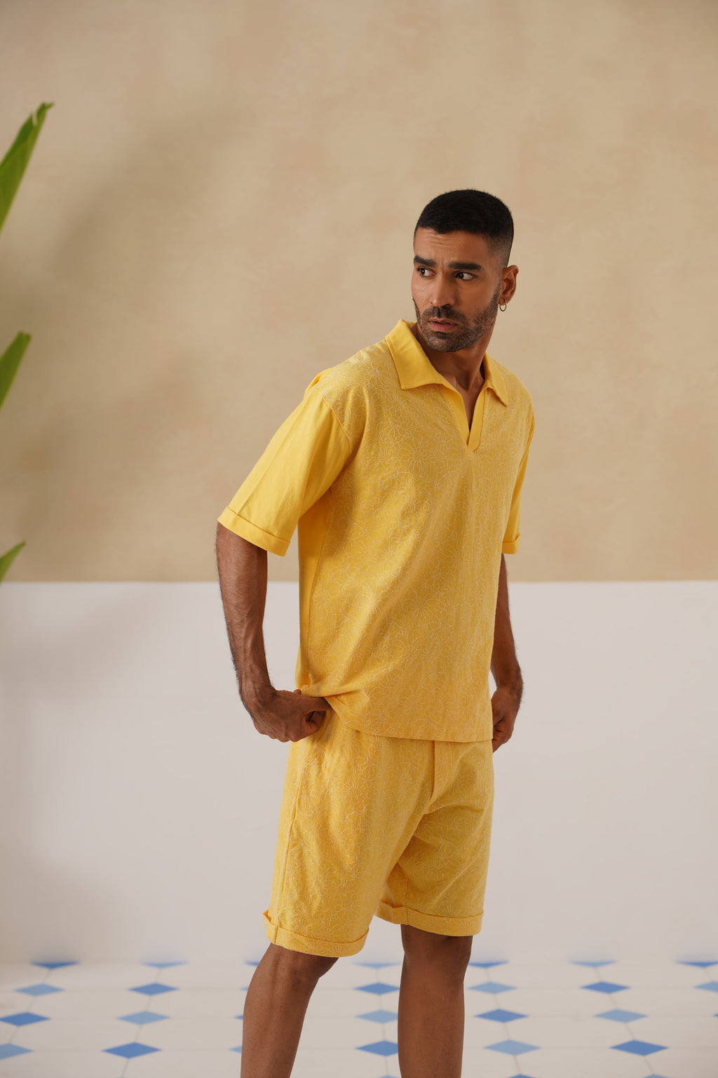 Shady Blooms Cotton Knit Co-ord Set