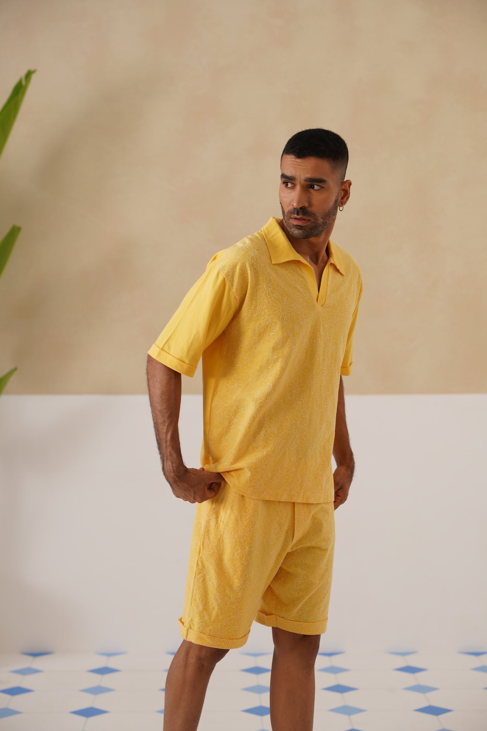 Shady Blooms Cotton Knit Co-ord Set