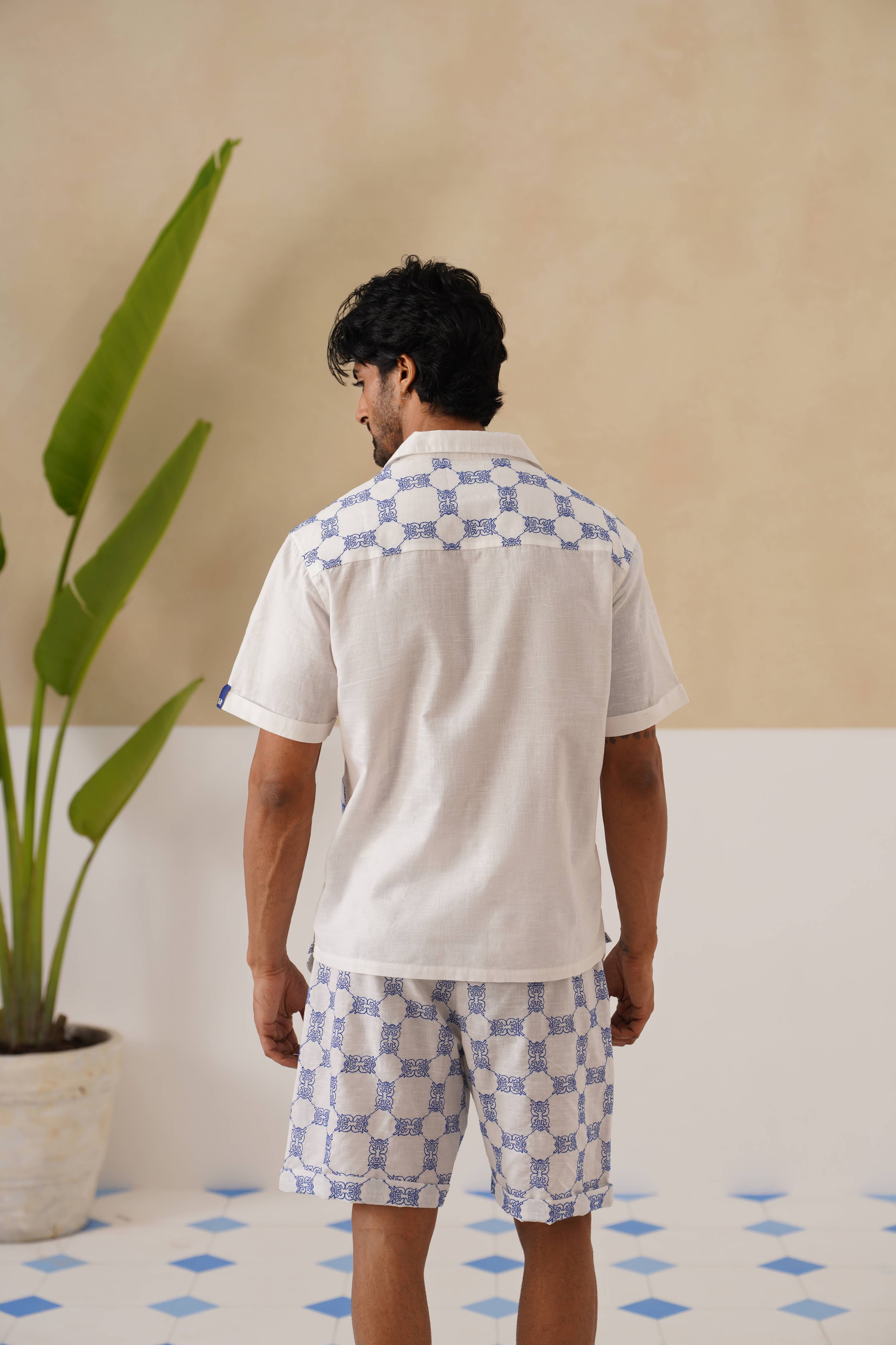 Knotty Krabs (Linen) Co-ord Set - Salt (White)