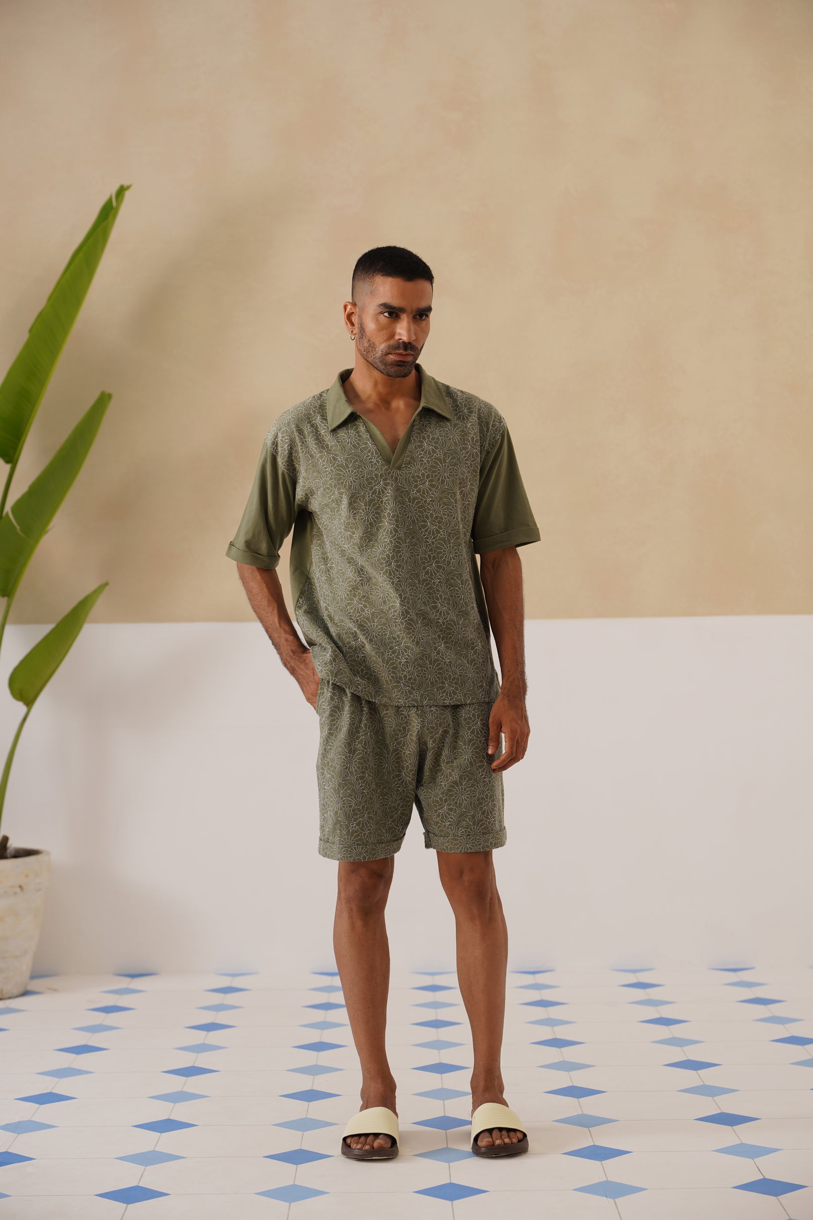 Shady Blooms Cotton Knit Co-ord Set