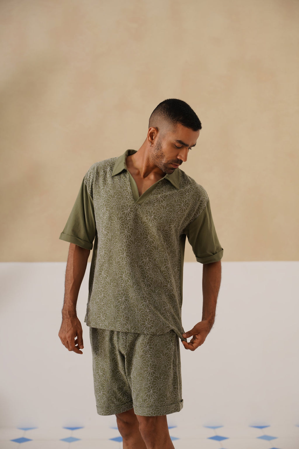 Shady Blooms Cotton Knit Co-ord Set