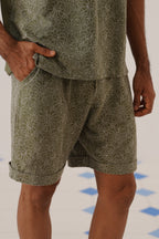 Shady Blooms Cotton Knit Shorts