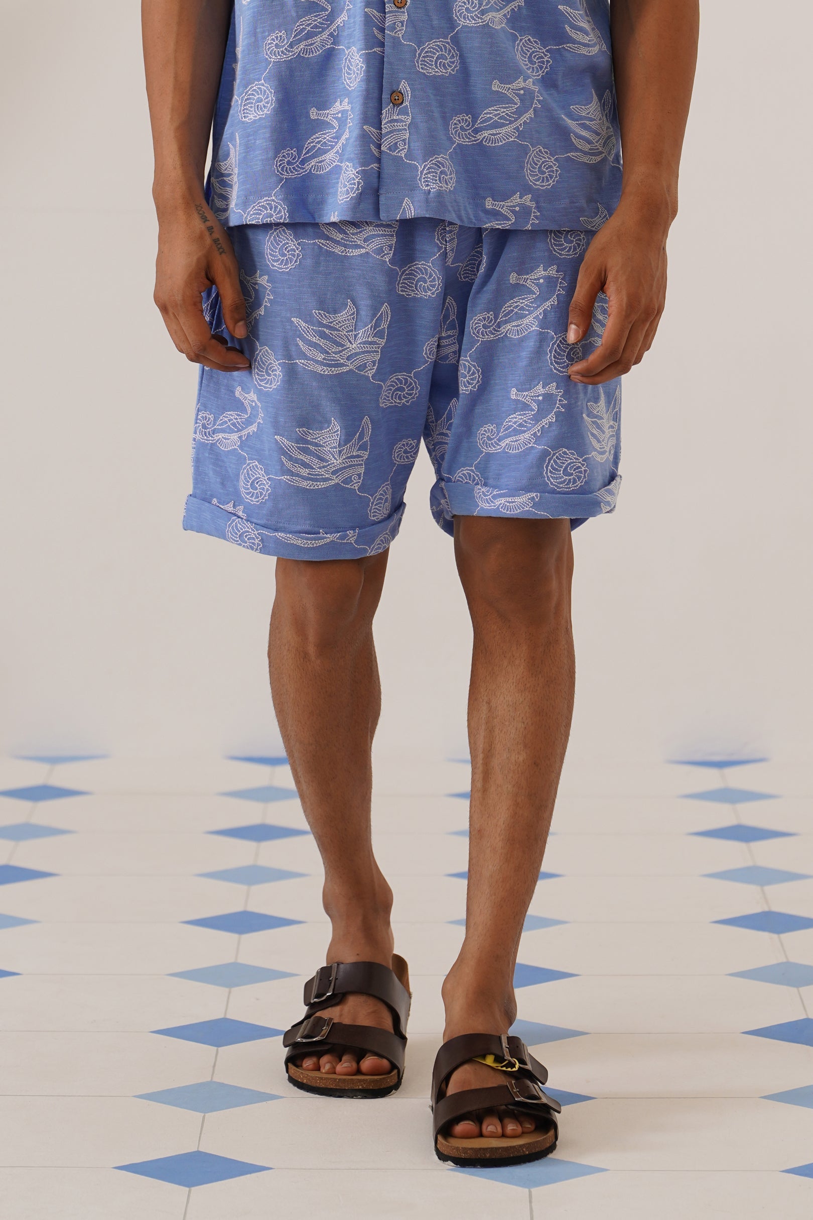 Tidal Tales Cotton Slub Knit Shorts