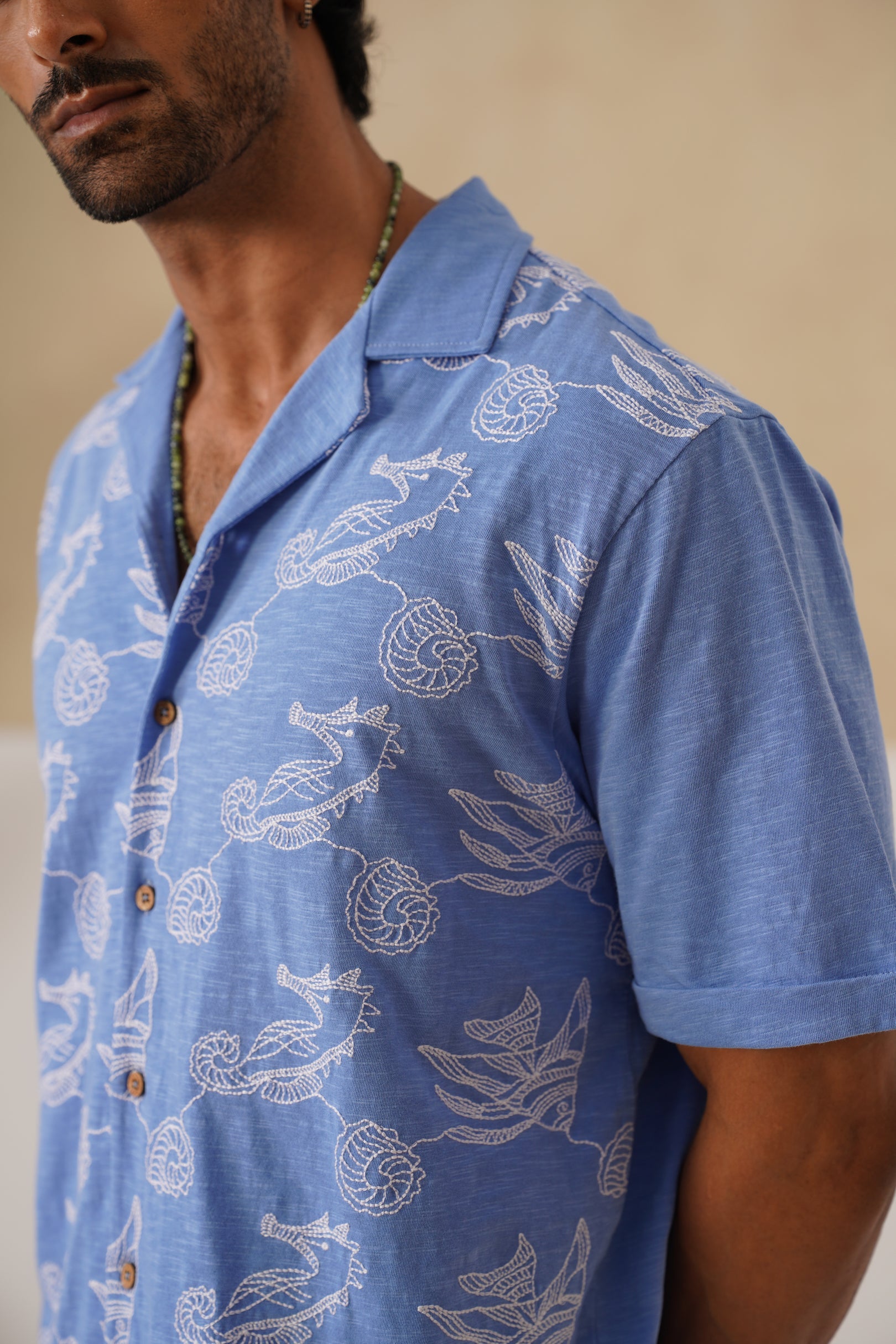 Tidal Tales Cotton Slub Knit Shirt