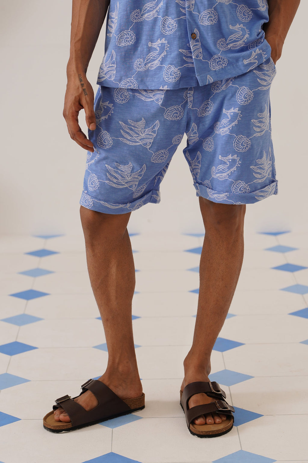 Tidal Tales Cotton Slub Knit Shorts