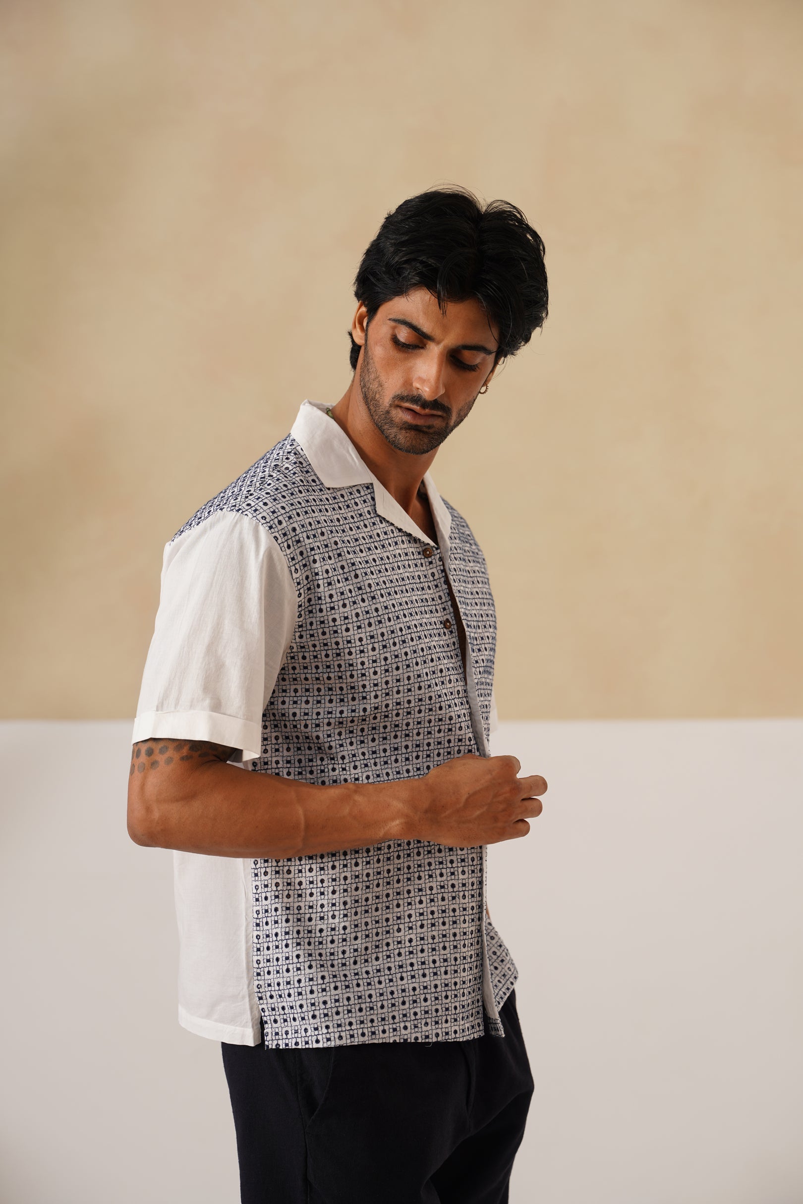 Solar Grid Cotton Shirt