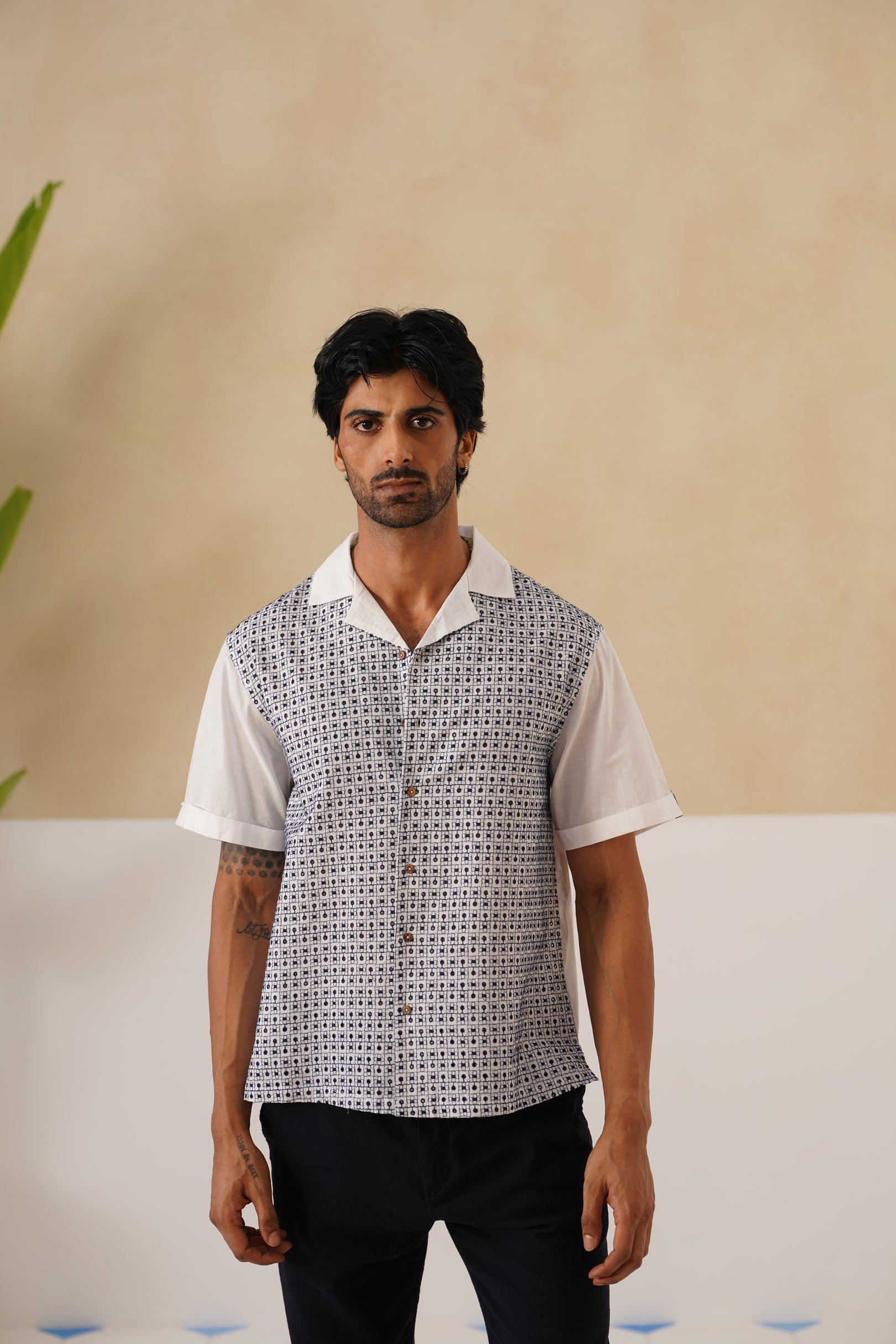 Solar Grid Cotton Shirt