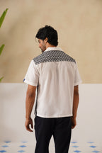 Monochrome Bloom Cotton Shirt