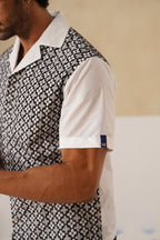 Monochrome Bloom Cotton Shirt