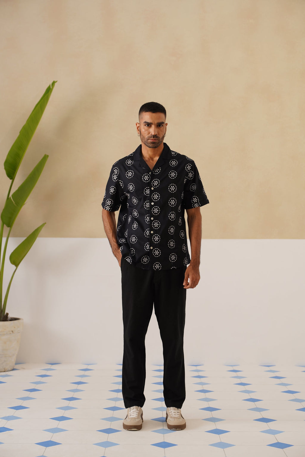 Noire Petals Cotton Shirt