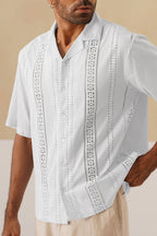 Coastal Lattice 100 % Cotton Shirt