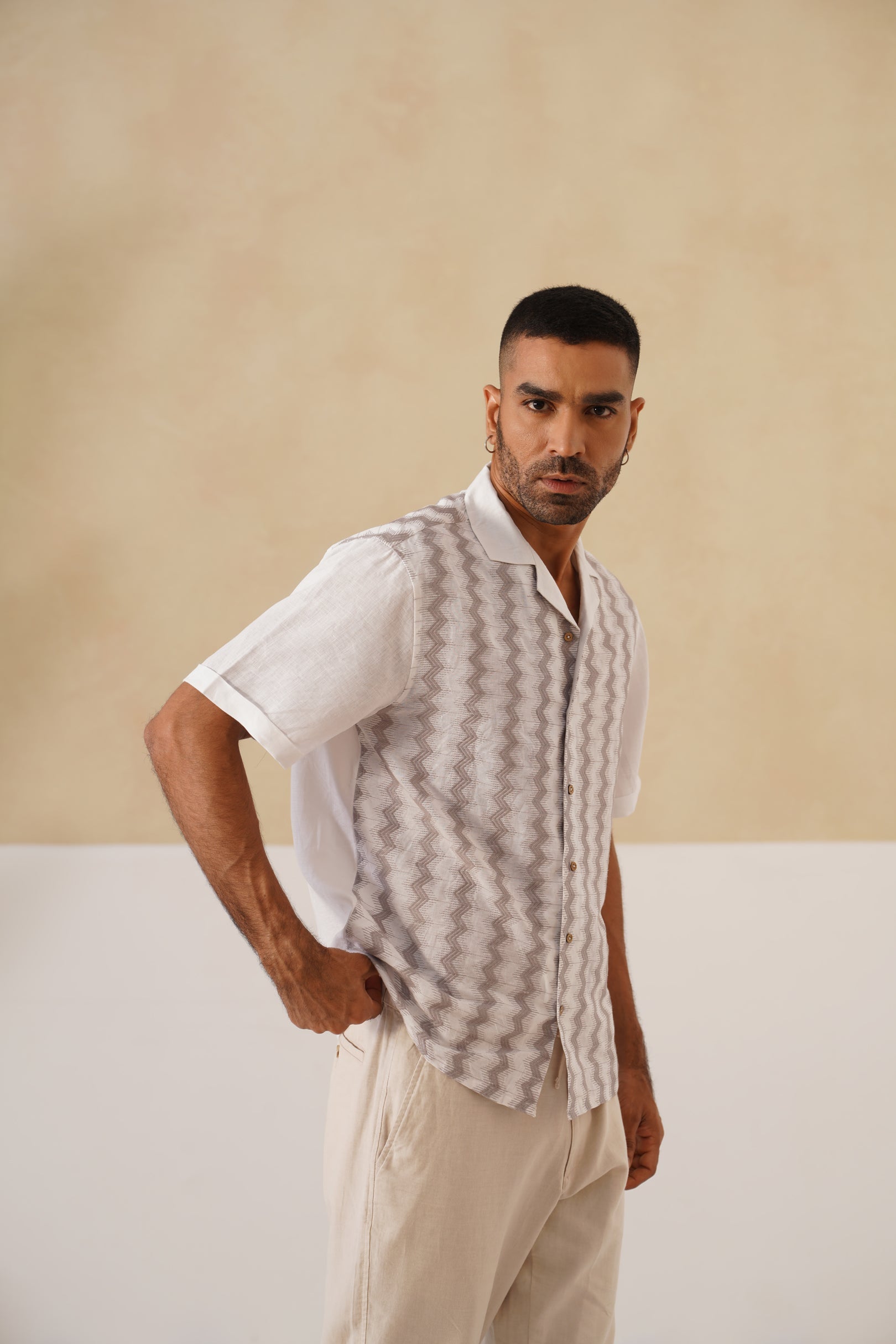 Waveform Cotton Linen Shirt