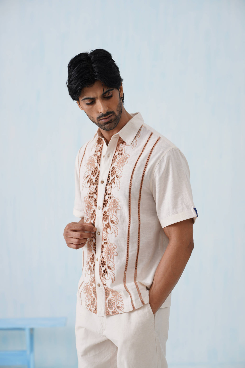 Twin Vines Cotton Linen Shirt