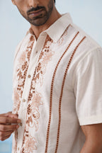 Twin Vines Cotton Linen Shirt