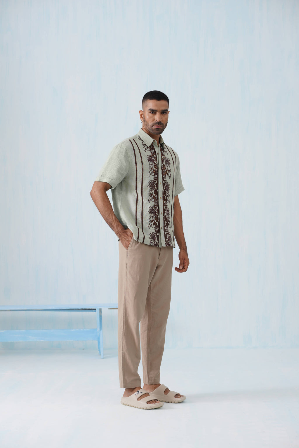 Twin Vines Cotton Linen Shirt