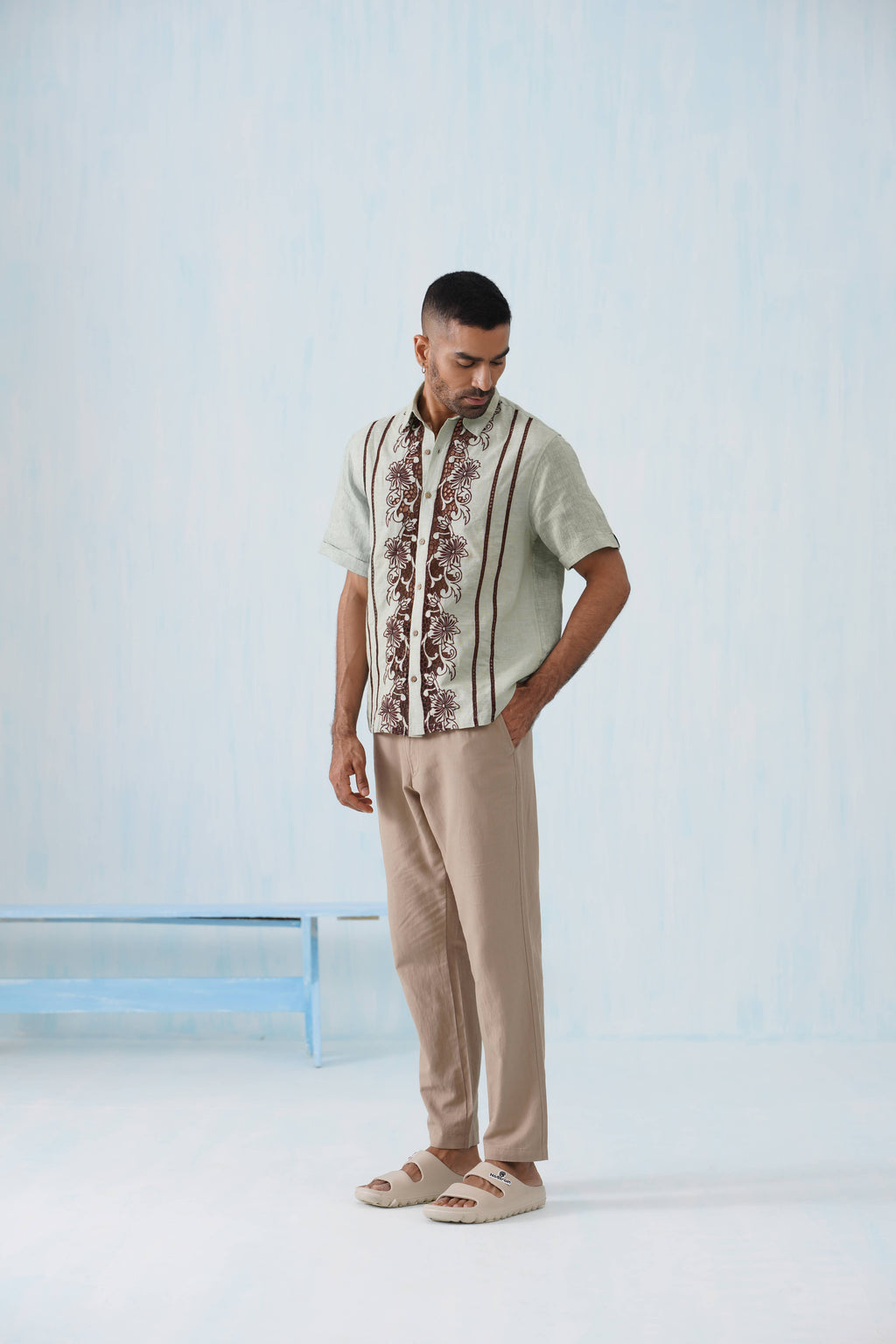 Twin Vines Cotton Linen Shirt
