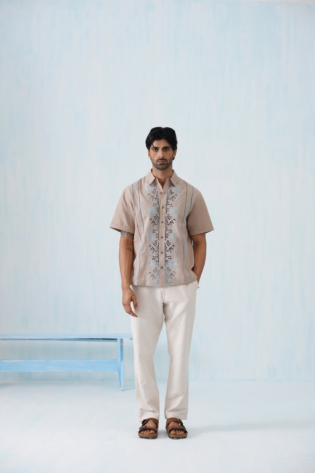 Twin Vines Cotton Linen Shirt