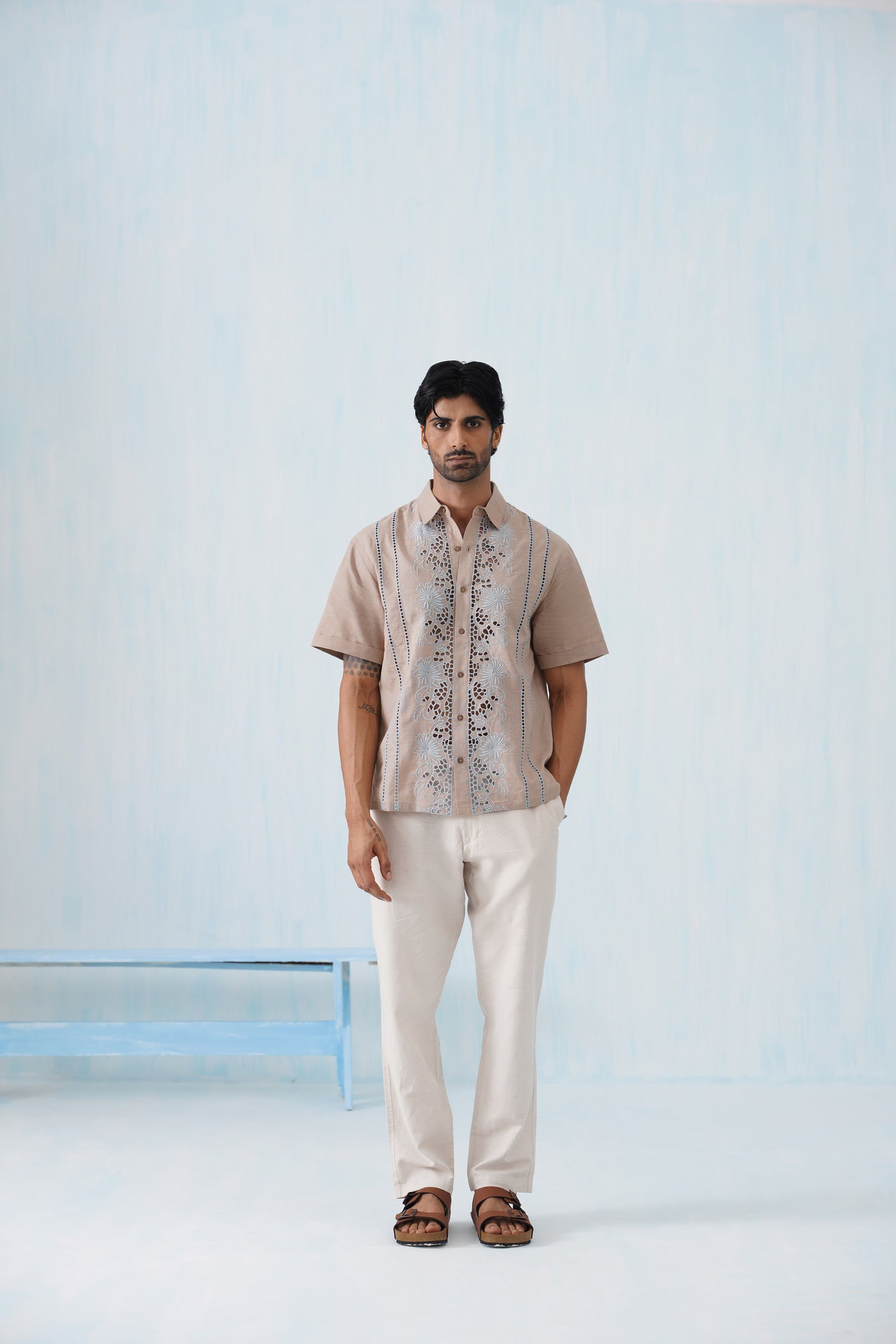 Twin Vines Cotton Linen Shirt