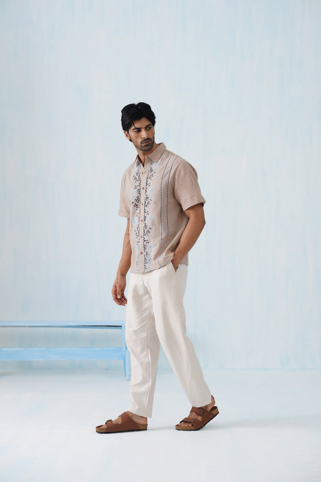 Twin Vines Cotton Linen Shirt