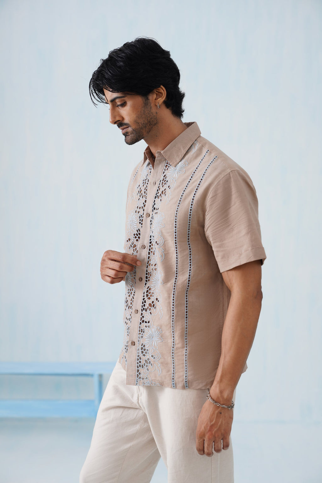 Twin Vines Cotton Linen Shirt
