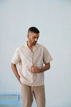 Dune Ripple Cotton Linen Shirt