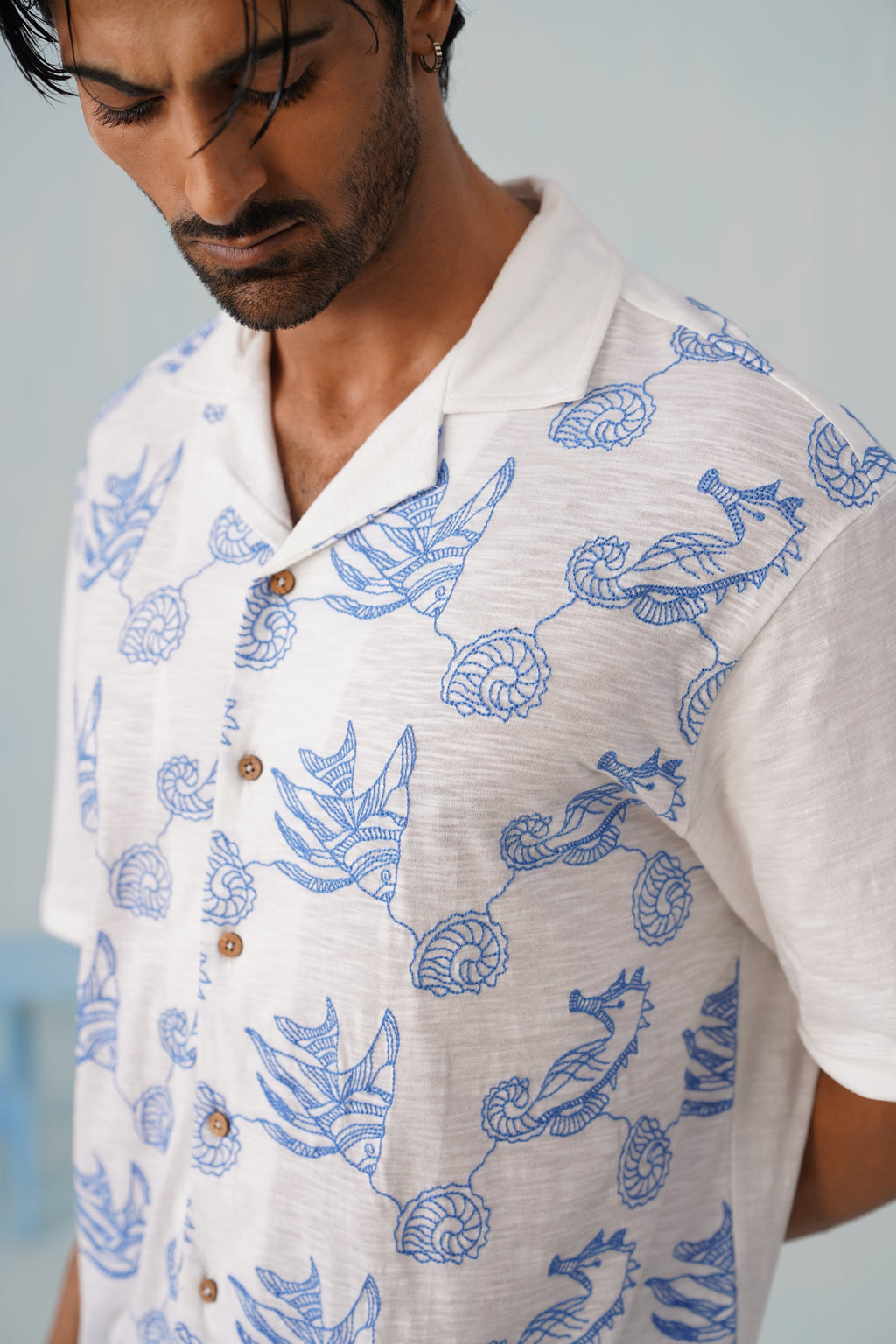 Tidal Tales Cotton Slub Knit Shirt