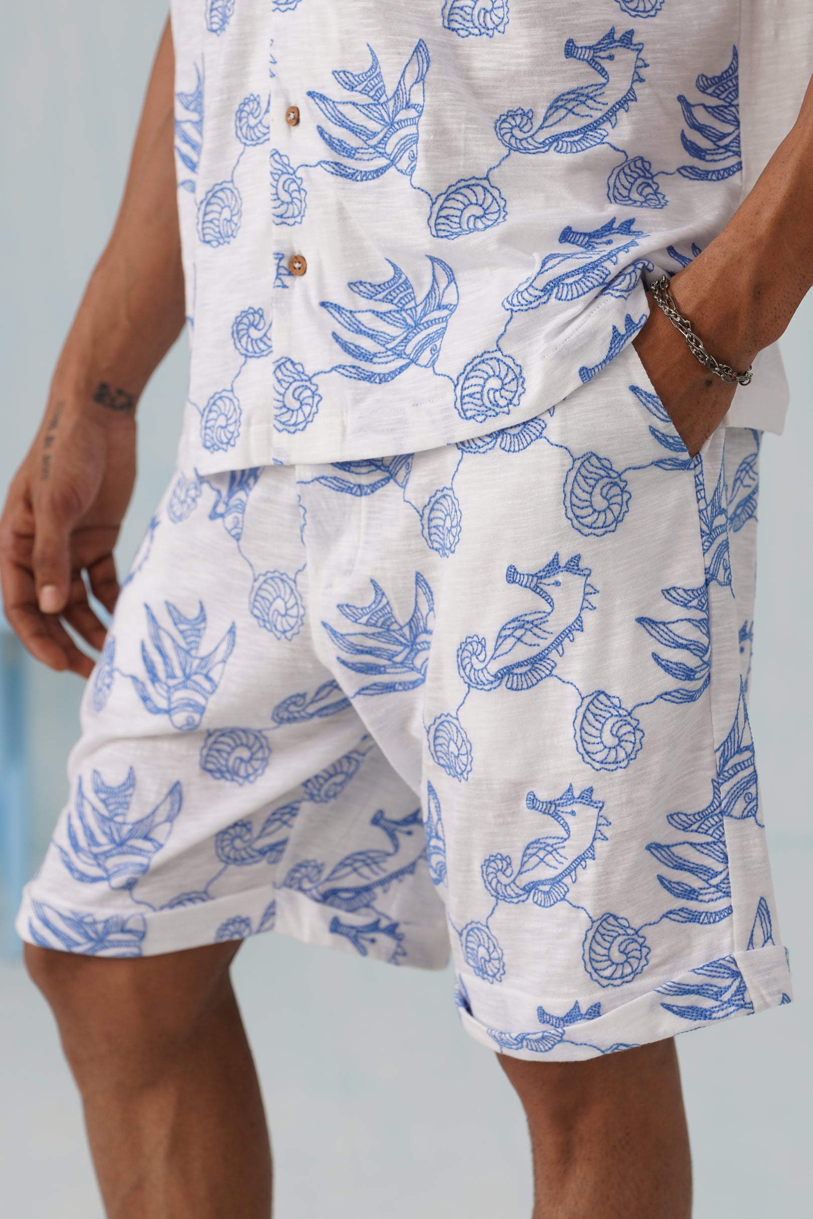 Tidal Tales Cotton Slub Knit Shorts