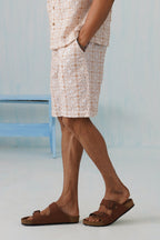 Amber Bloom Cotton Linen Shorts