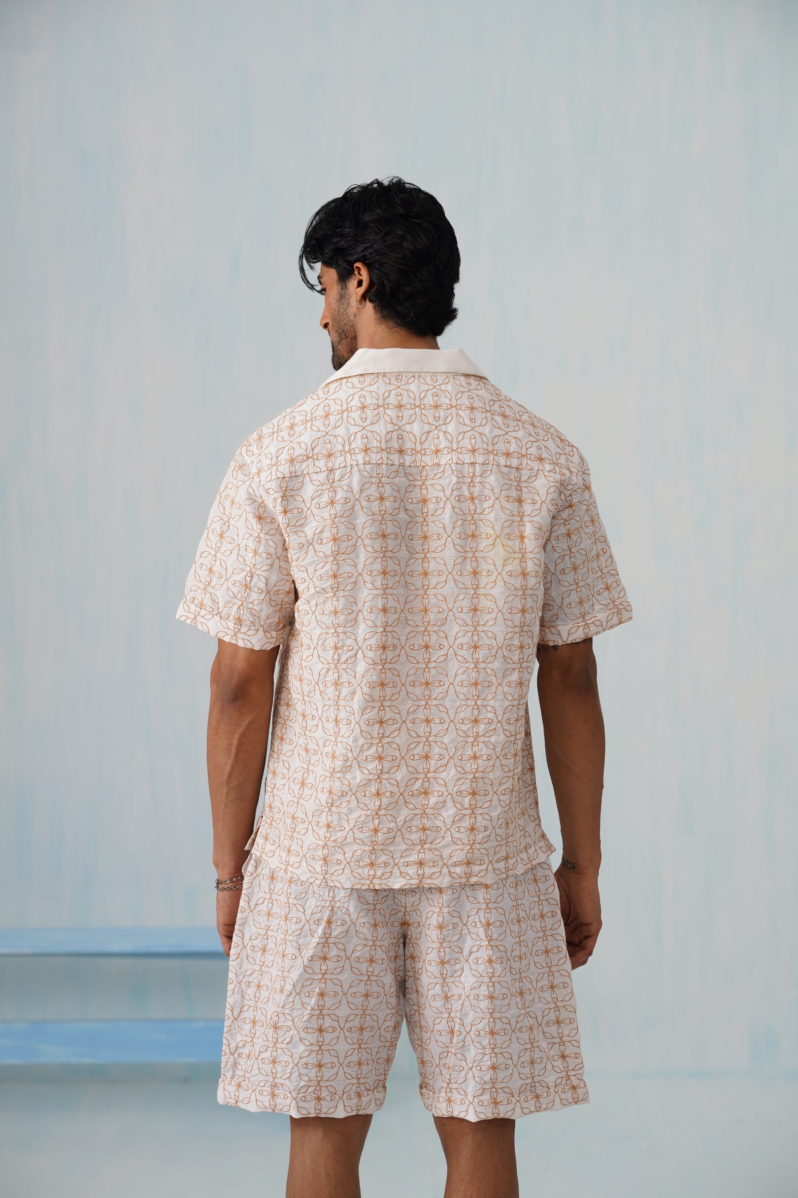 Amber Bloom Cotton Linen Shorts