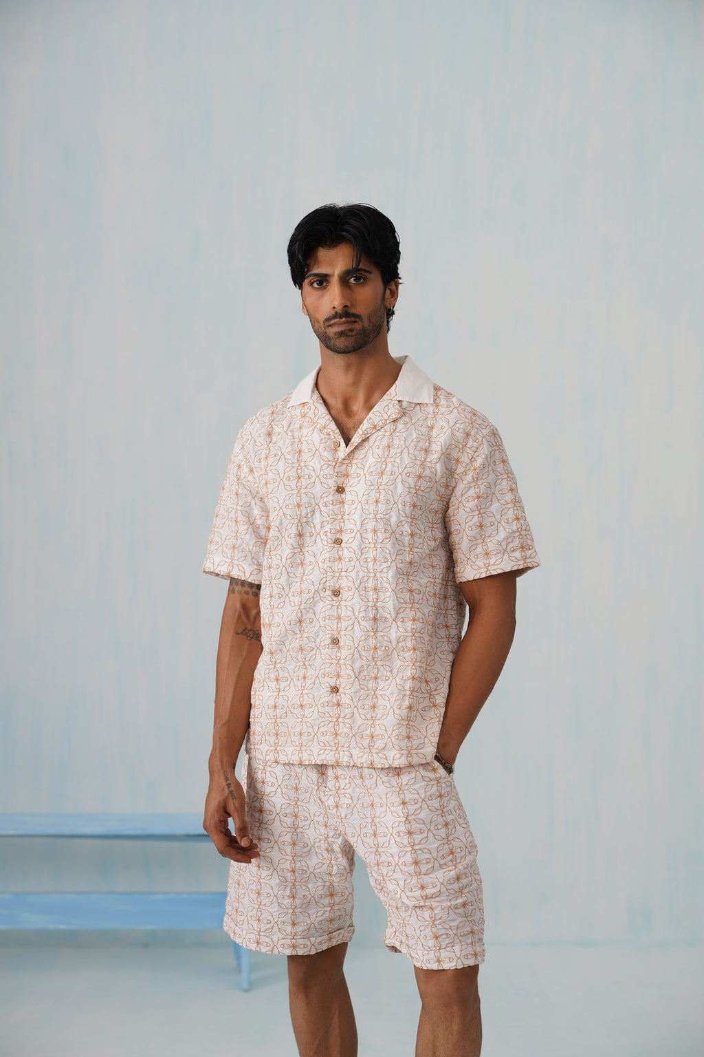 Amber Bloom Cotton Linen Shorts