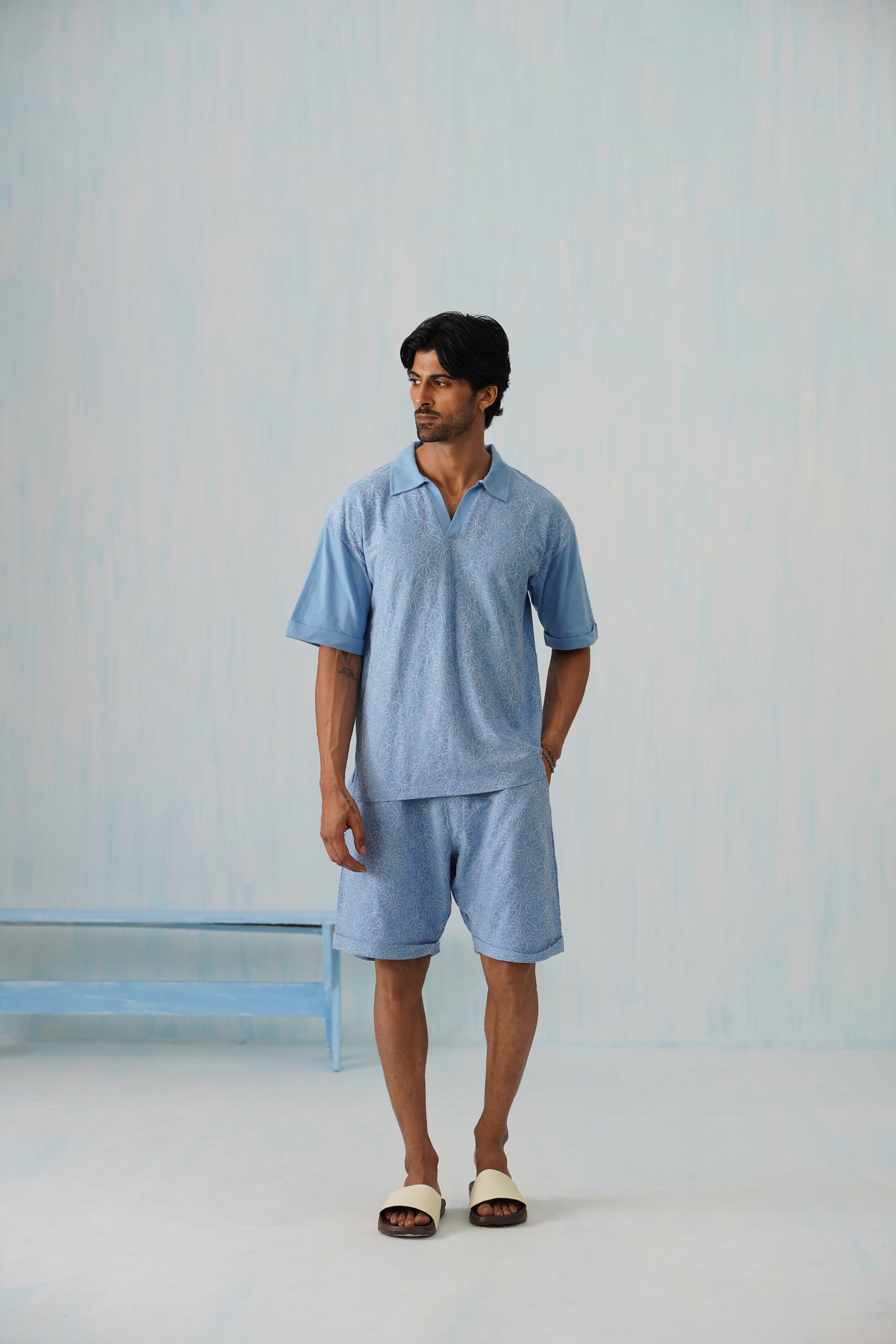 Shady Blooms Cotton Knit Co-ord Set