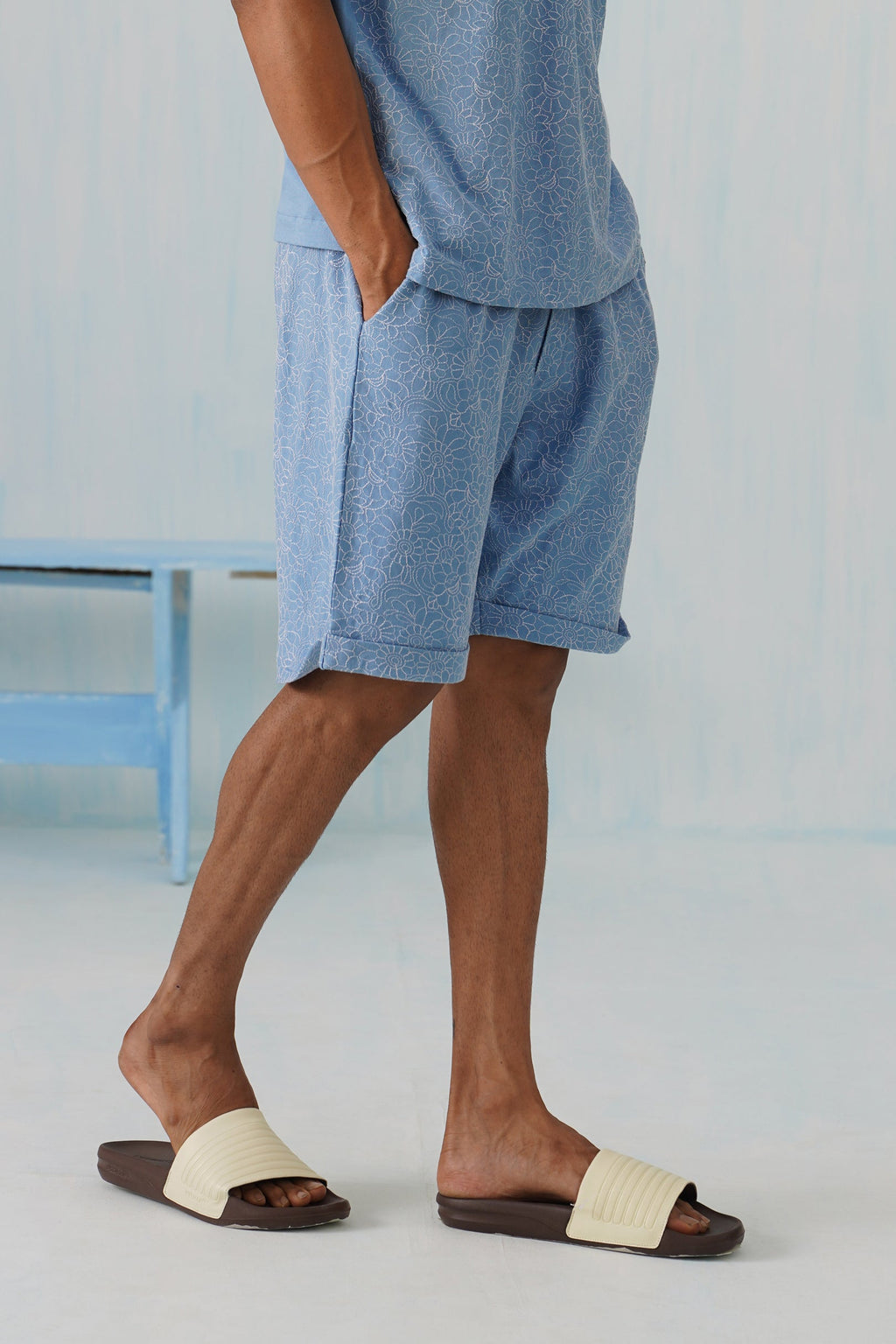 Shady Blooms Cotton Knit Shorts