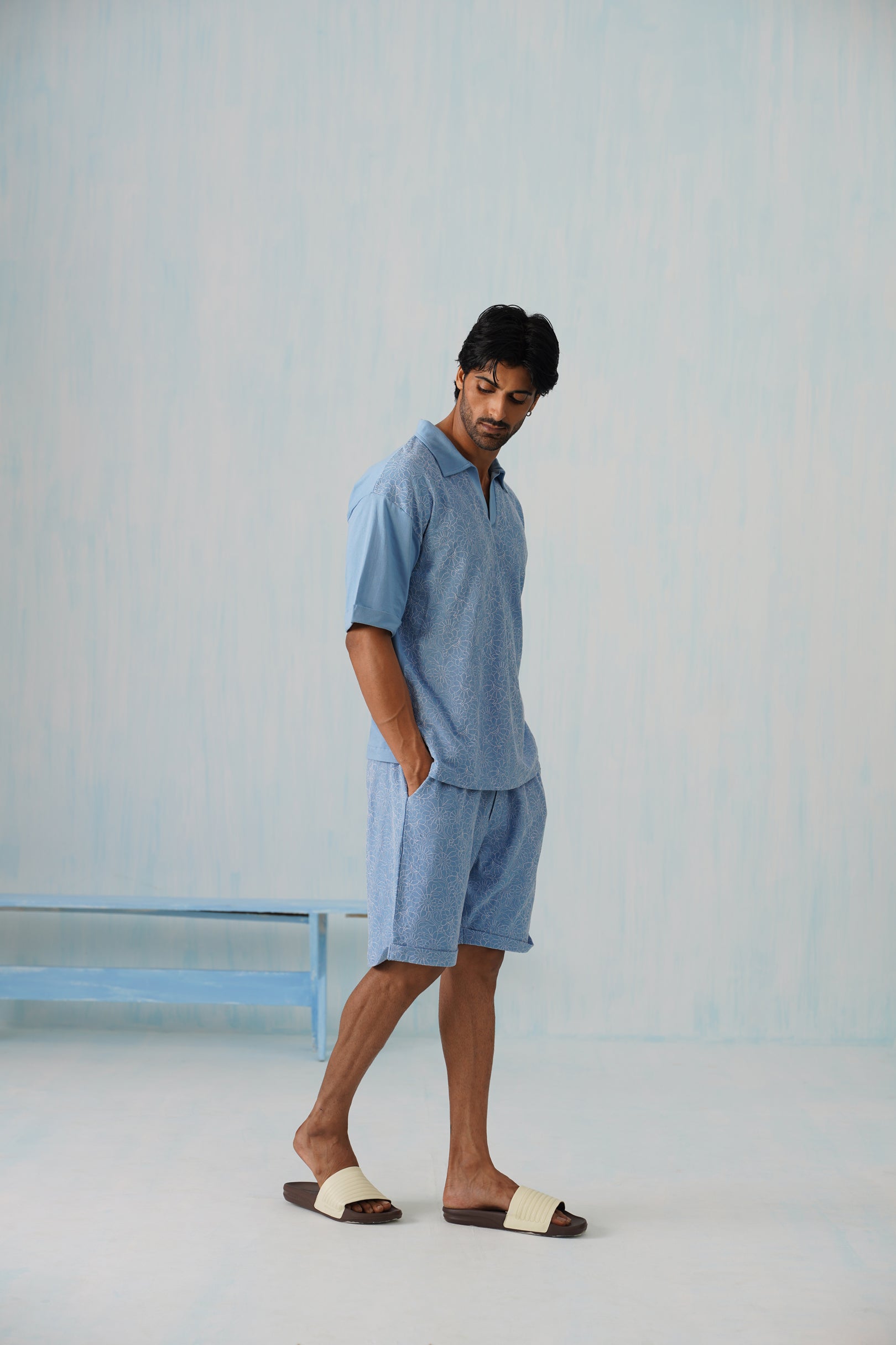 Shady Blooms Cotton Knit Co-ord Set