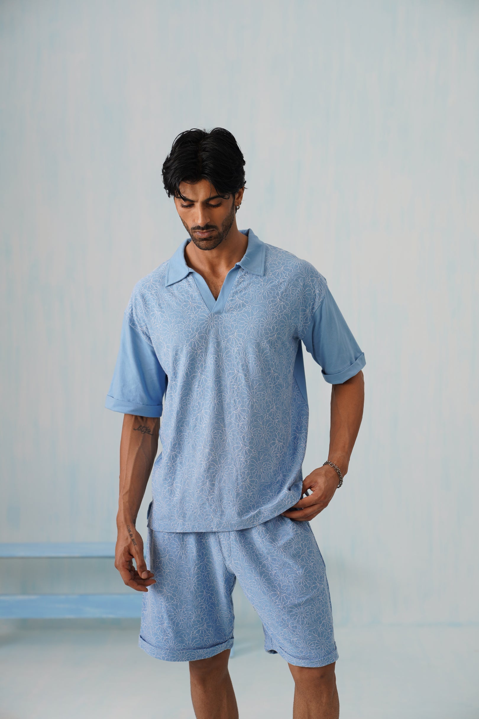 Shady Blooms Cotton Knit Co-ord Set