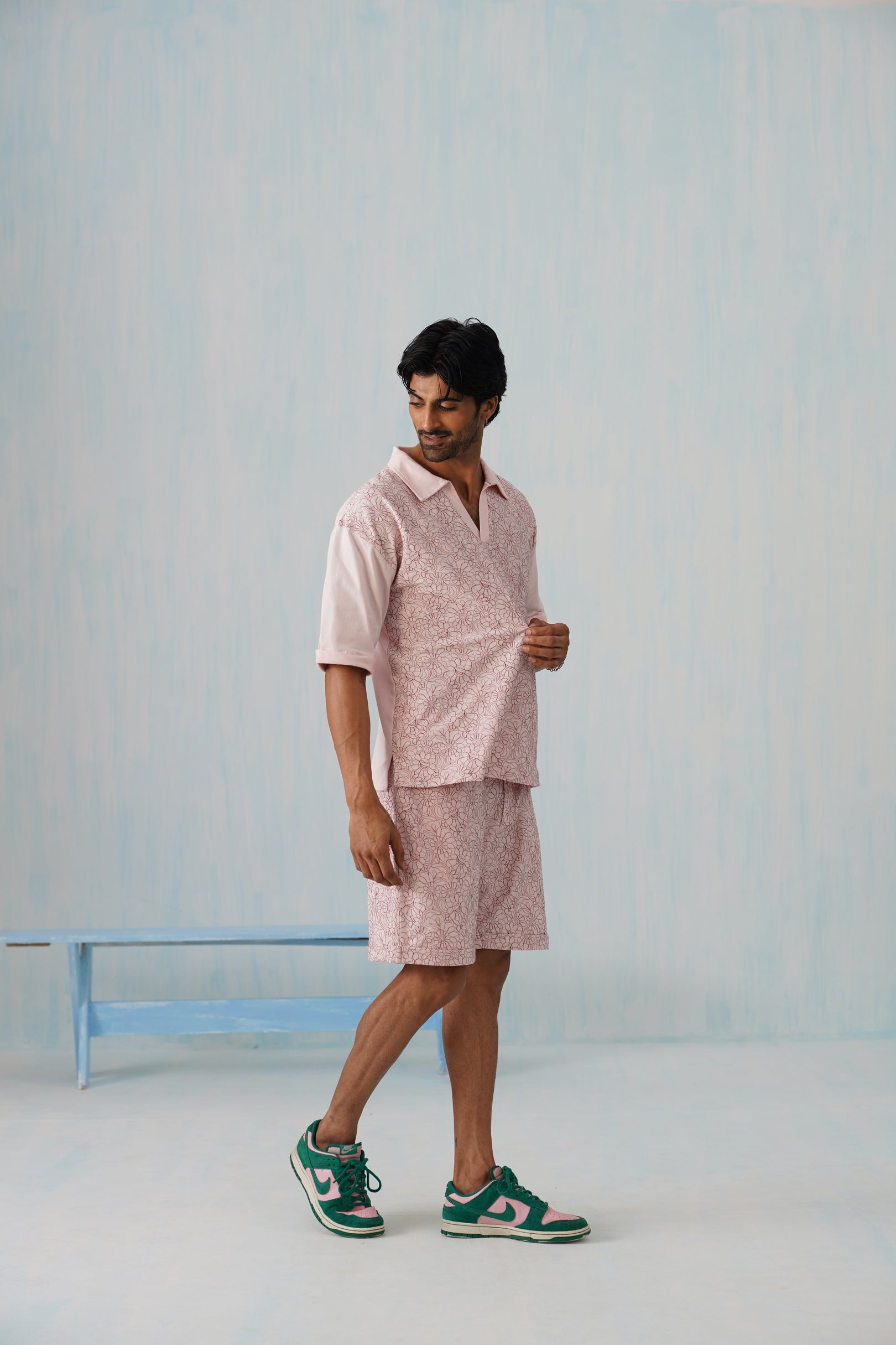 Shady Blooms Cotton Knit Co-ord Set