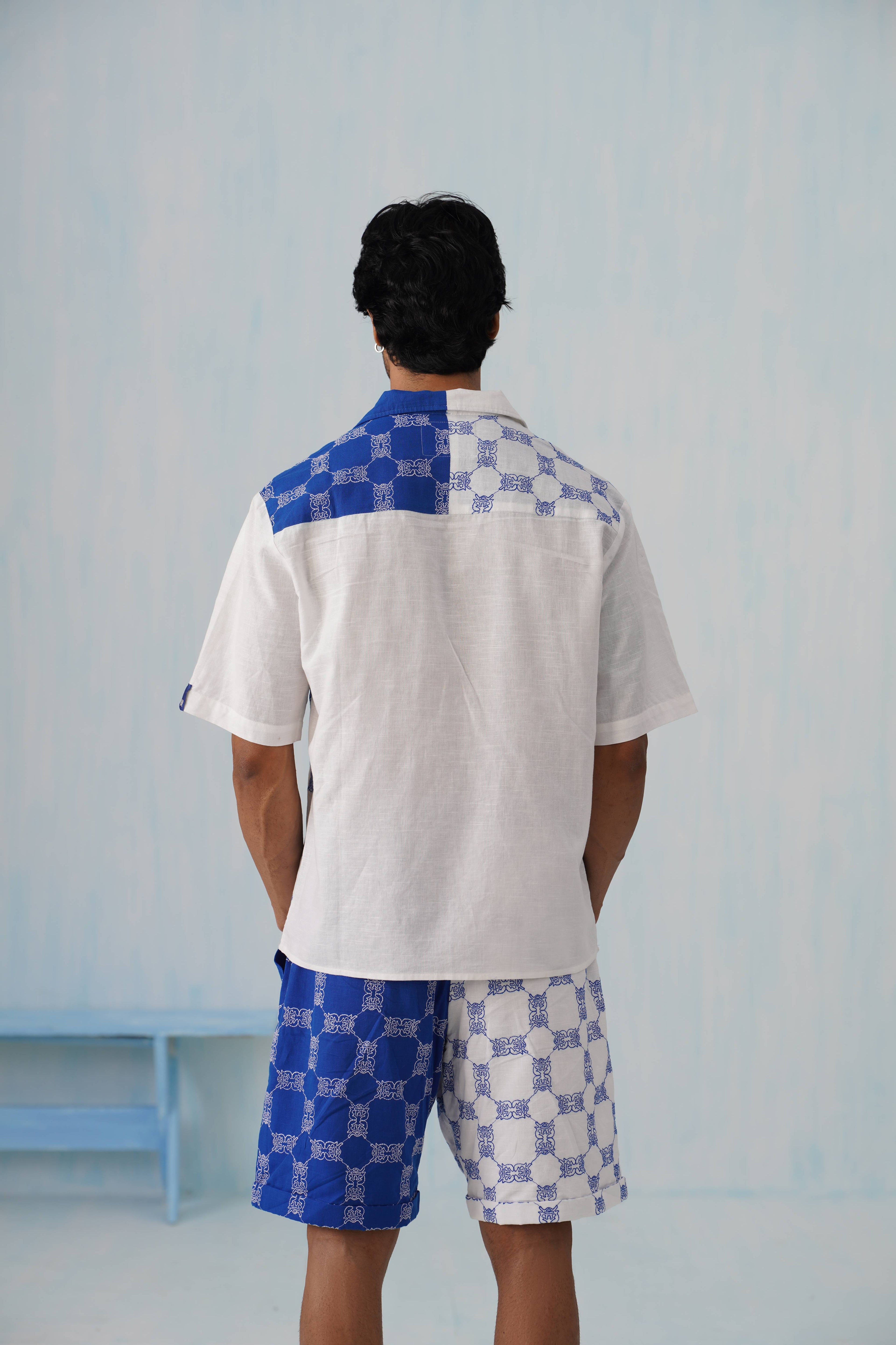 Knotty Krabs (Linen) Shorts - Surf & Foam