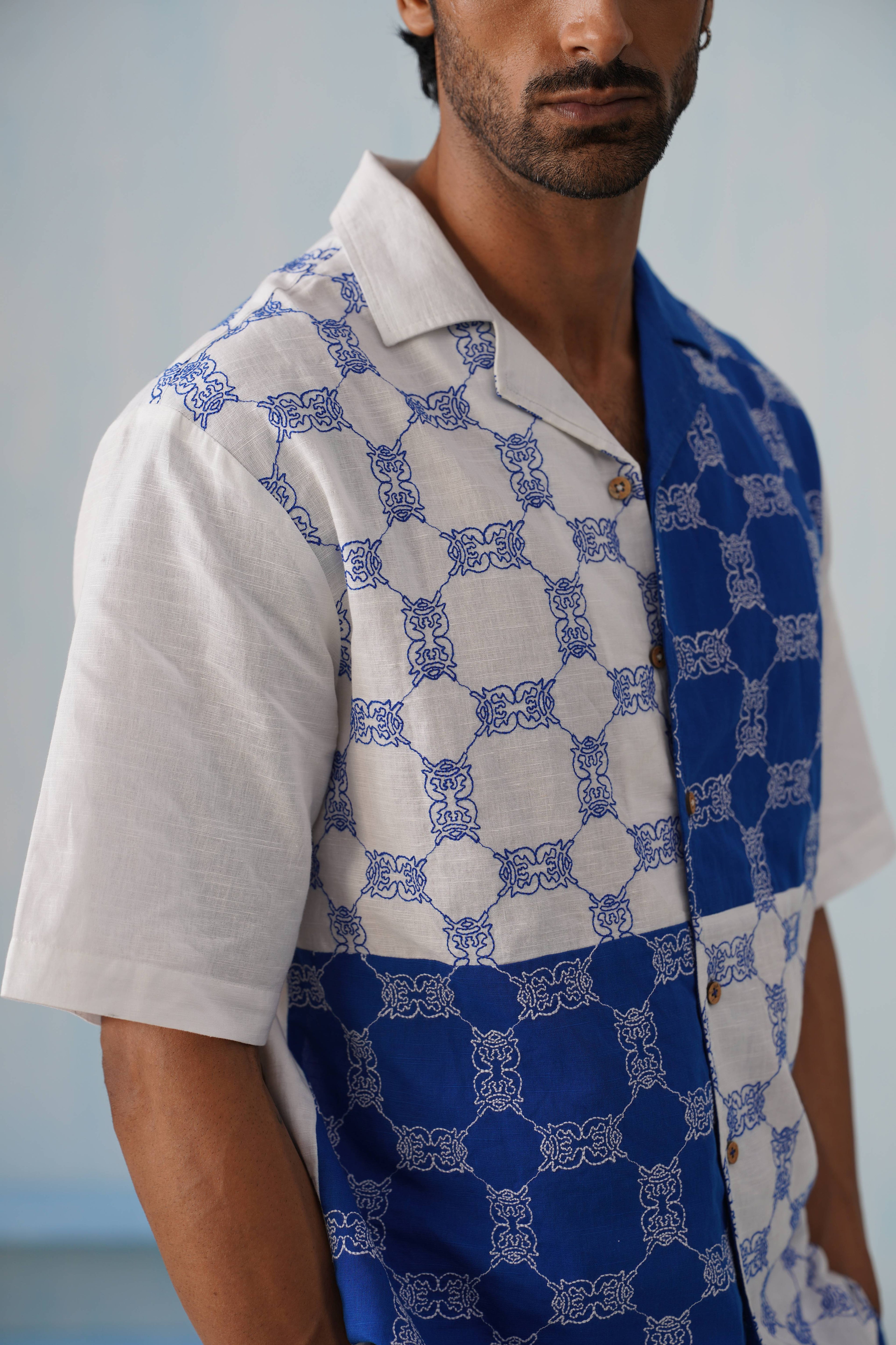 Knotty Krabs (Linen) Shirt - Surf & Foam