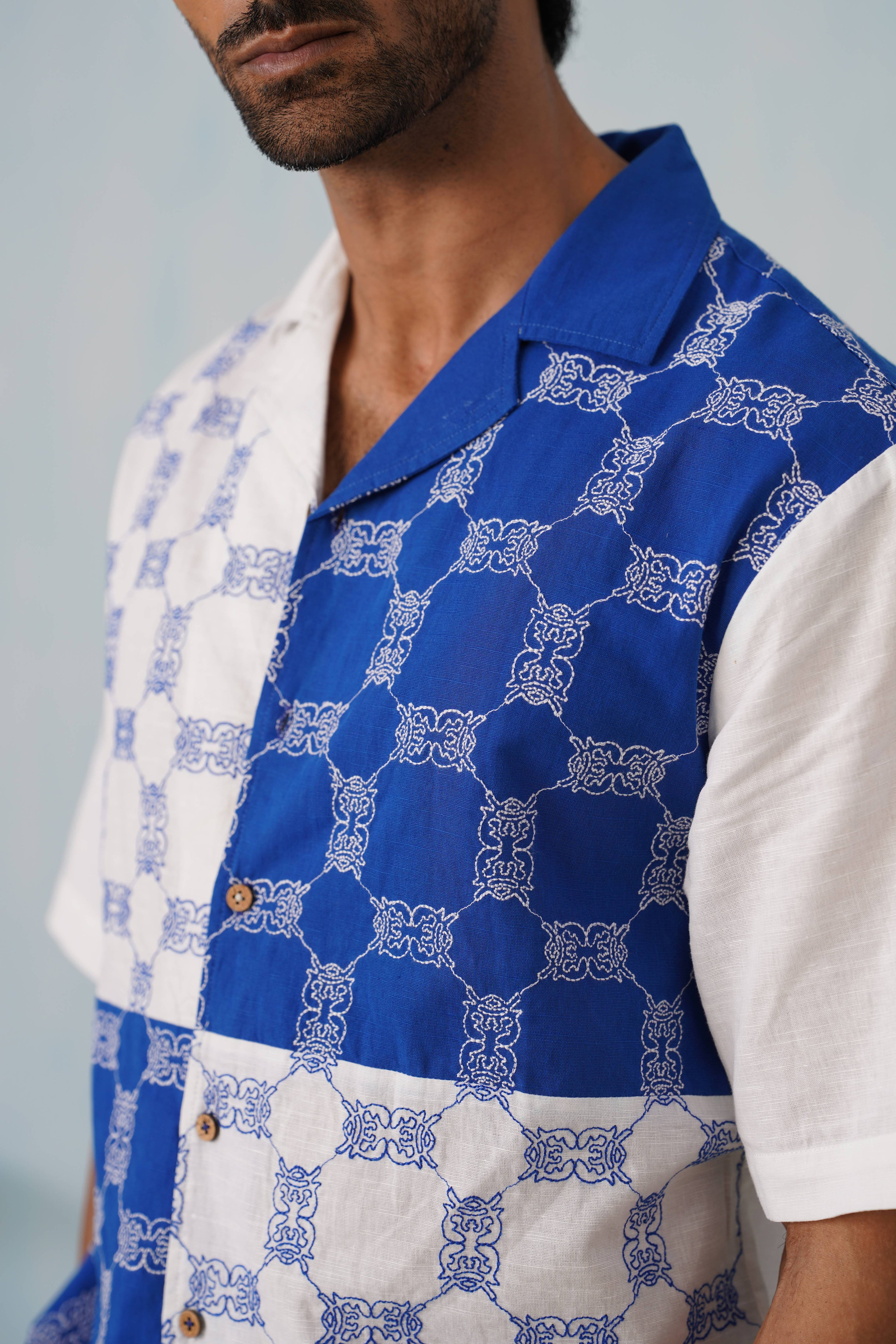 Knotty Krabs (Linen) Shirt - Surf & Foam