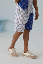 Knotty Krabs (Linen) Shorts - Surf & Foam