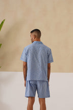 Azure Blooms Cotton Shorts