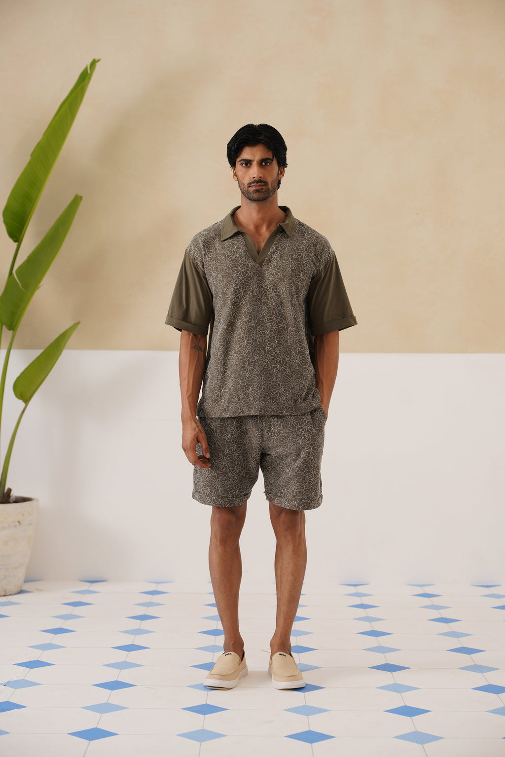 Shady Blooms Cotton Knit Co-ord Set