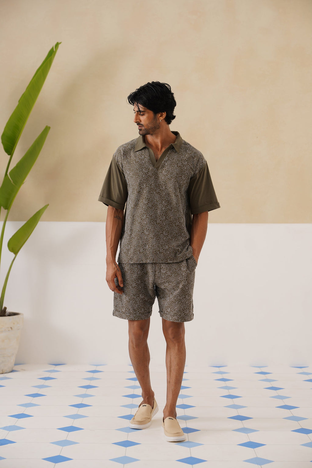 Shady Blooms Cotton Knit Co-ord Set